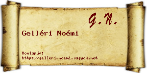 Gelléri Noémi névjegykártya
